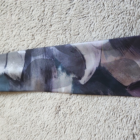 Oscar de la Renta tie gray purple green - Picture 3 of 7